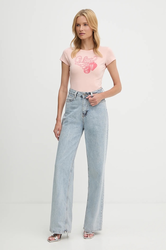 Guess t-shirt W5YI29.K49A1 rózsaszín AW25