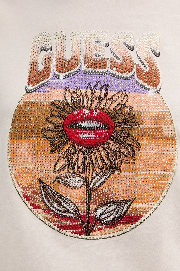 Pamučna majica Guess W5YI32.K9RM1 bež