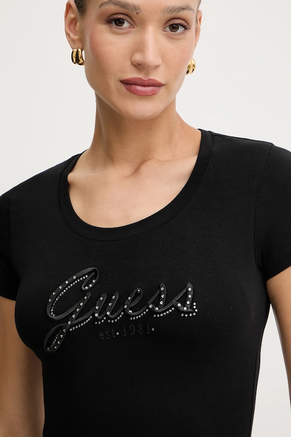 Guess t-shirt fekete W5YI46.J1314