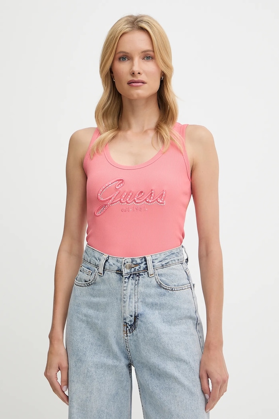Guess top RAISSA elasztánnal narancssárga W5YP00.KCXJ2