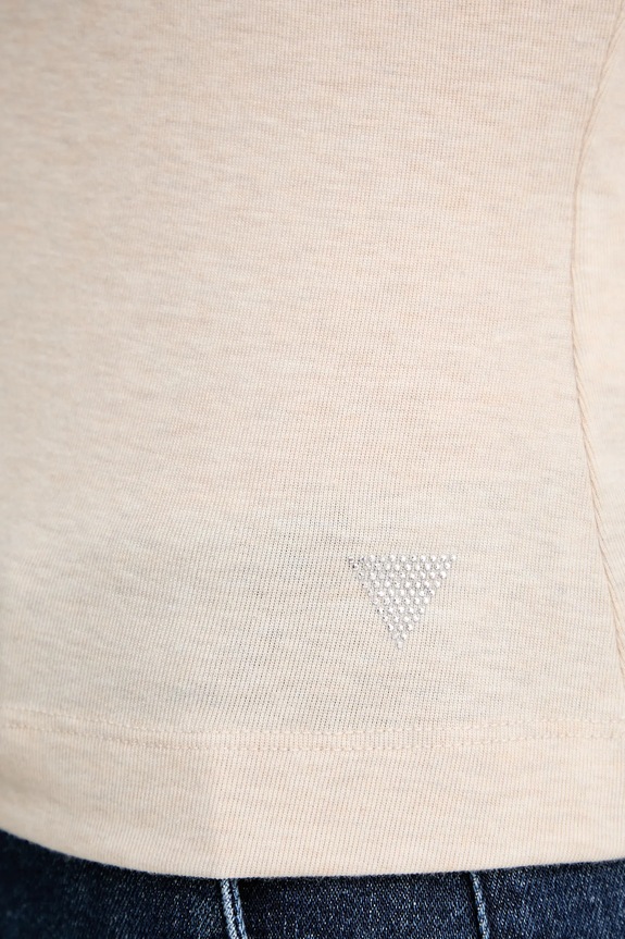 Футболка с примесью шелка Guess TINA W5YP11.KCNH2 бежевый