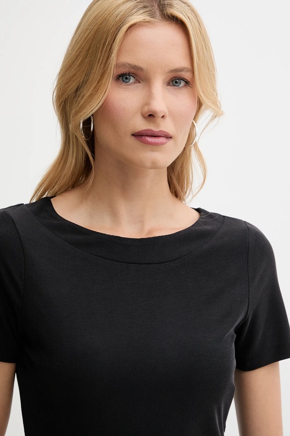 Μπλουζάκι Guess PRISCA μαύρο W5YP14.KAQL2