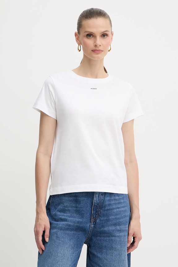 Pinko t-shirt bawełniany bawełna biały 100373.A2RE