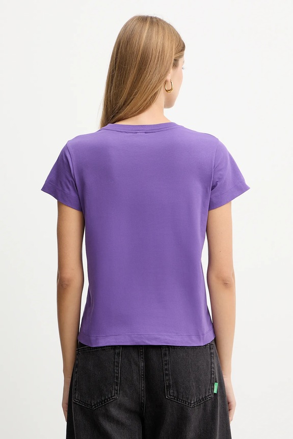 Odzież Pinko t-shirt bawełniany 100373.A2RE fioletowy