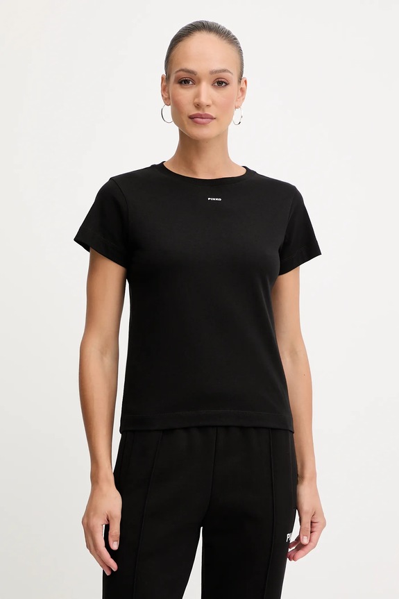 Pinko t-shirt bawełniany bawełna czarny 100373.A2RE