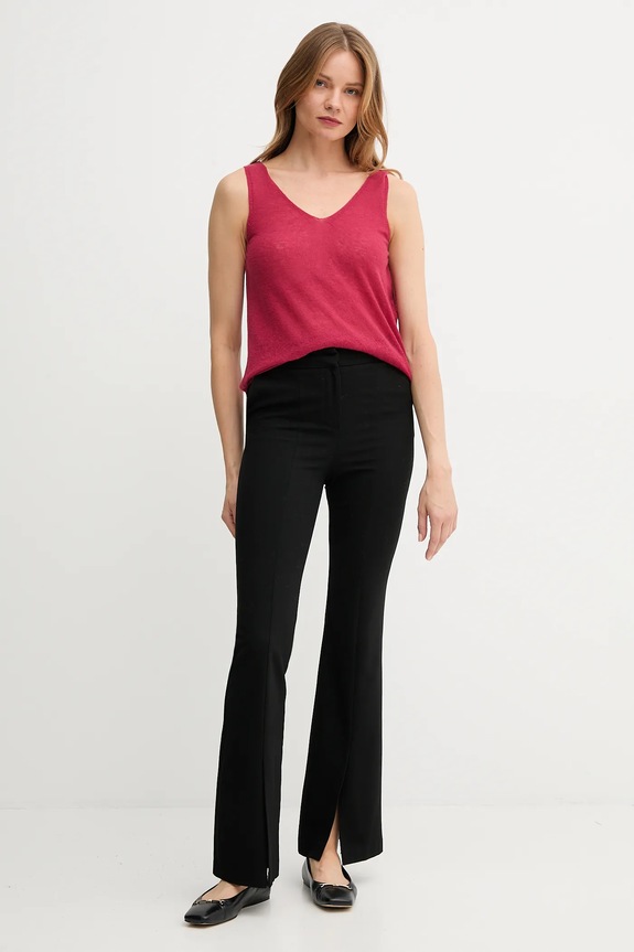 United Colors of Benetton top z wełną 109PDH01F różowy AW25