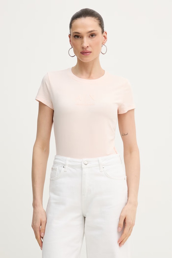 Armani Exchange tricou imprimeu roz XW001458.AF16294