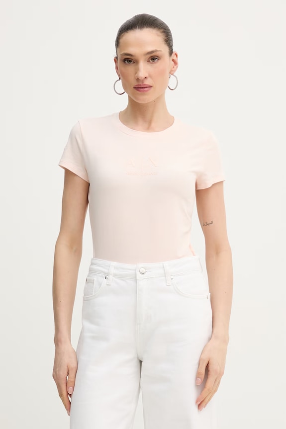 Armani Exchange tricou imprimeu roz XW001458.AF16294