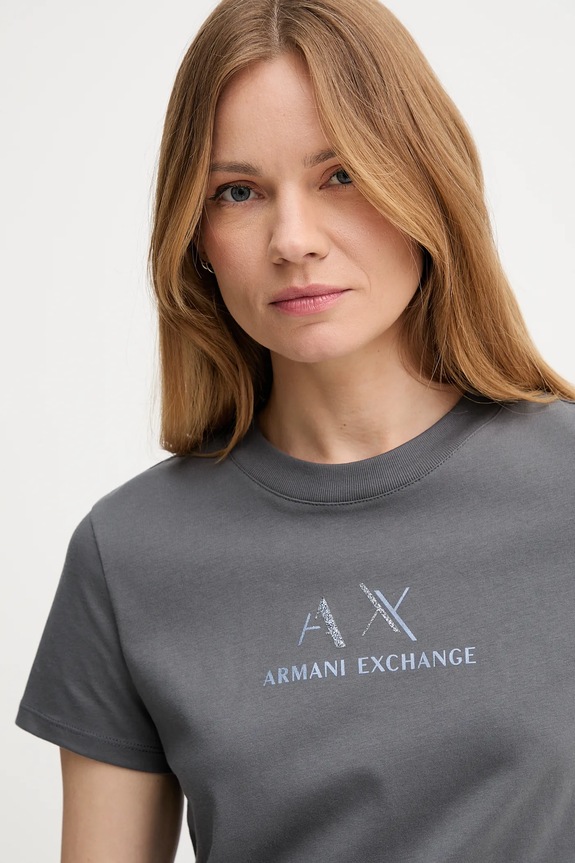 Одежда Хлопковая футболка Armani Exchange XW001345.AF16356 серый