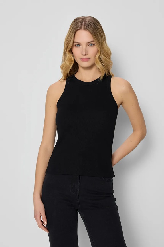 Bizuu top din bumbac ALEXIN uni negru ALEXIN.CZARNY.SS25