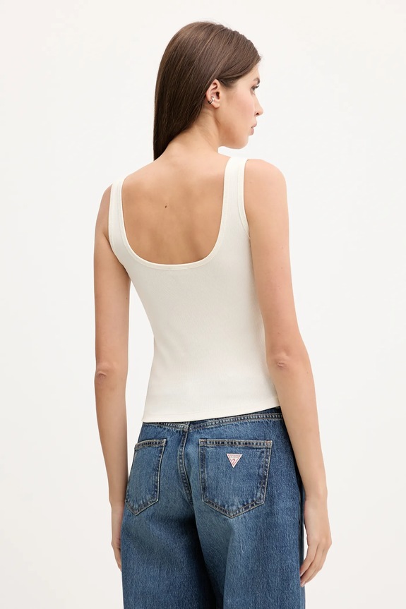 Oblečenie Top Guess Jeans W5YP35.KA0H1 béžová