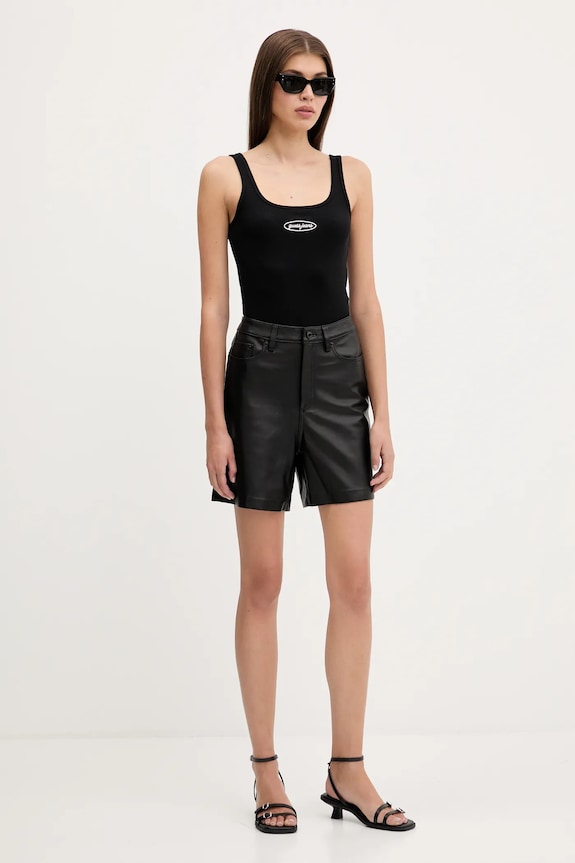Guess Jeans top W5YP35.KA0H1 negru AW25