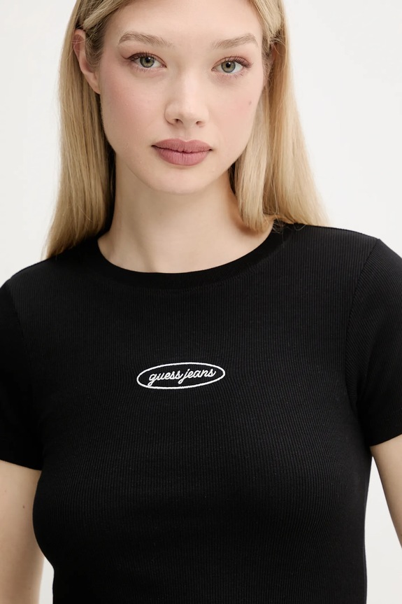 Majica kratkih rukava Guess Jeans crna W5YP37.KA0H1