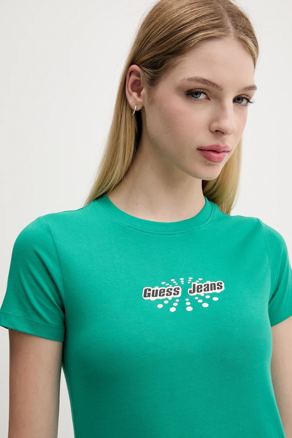 Guess Jeans t-shirt zielony W5YI04.J1314