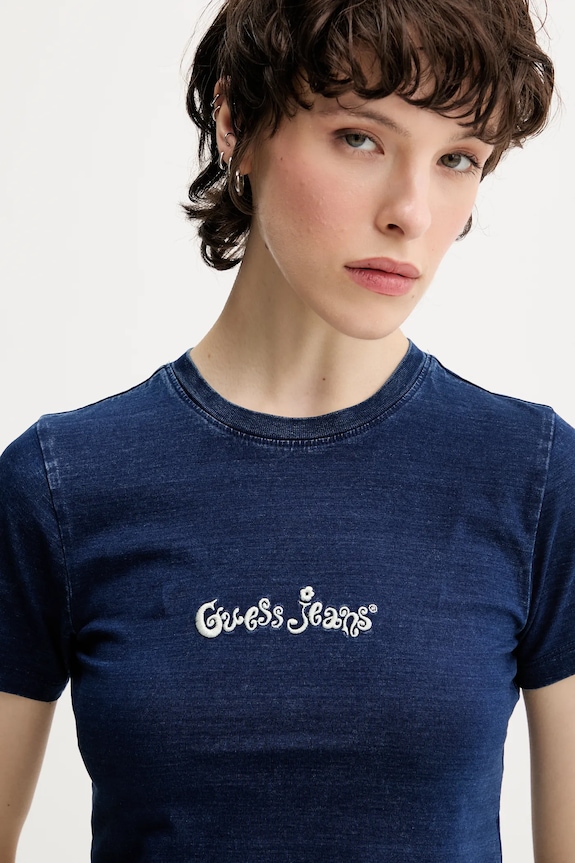 Tričko Guess Jeans tmavomodrá W5YI20.KCTL1