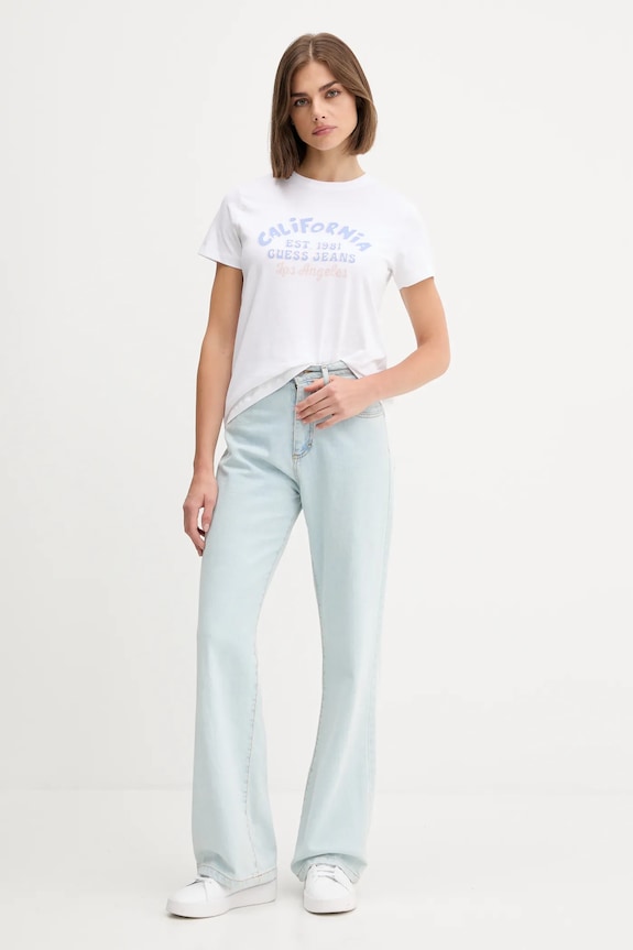Guess Jeans t-shirt W5YI23.J1314 biały AW25