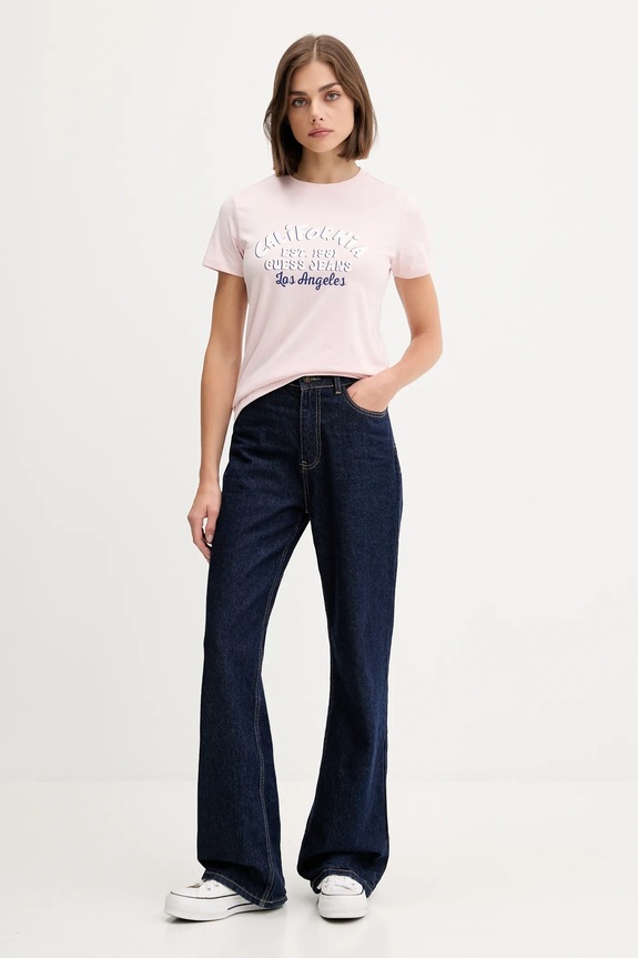 Guess Jeans t-shirt W5YI23.J1314 różowy AW25