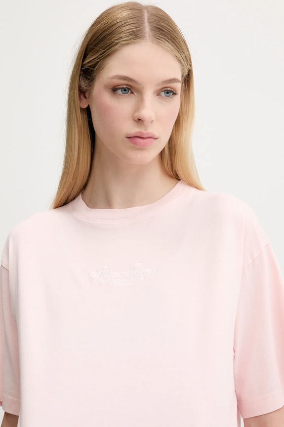 Guess Jeans tricou din bumbac roz W5YI25.K8HM0