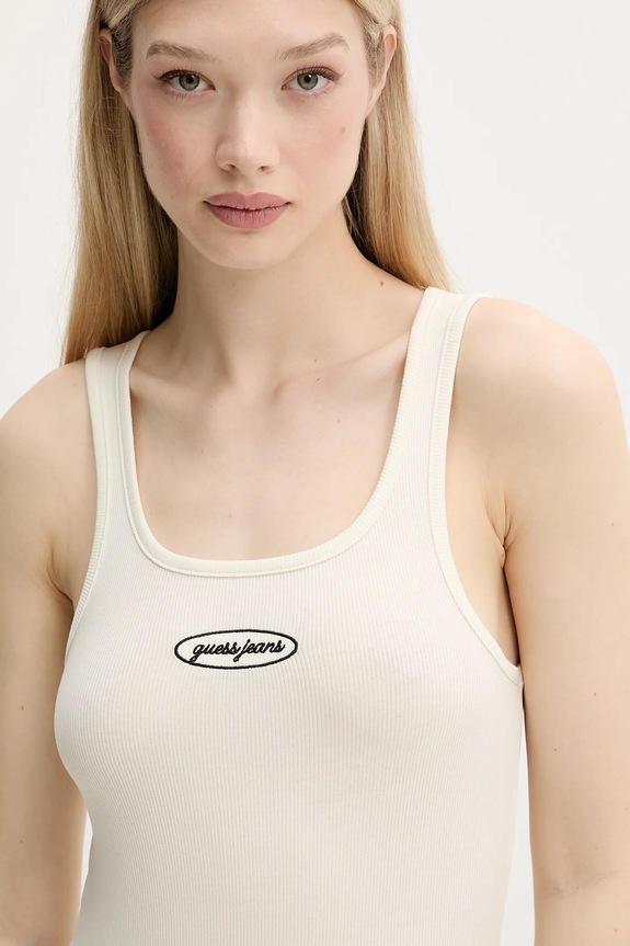 Φόρεμα Guess Jeans μπεζ W5YK0I.KA0H1