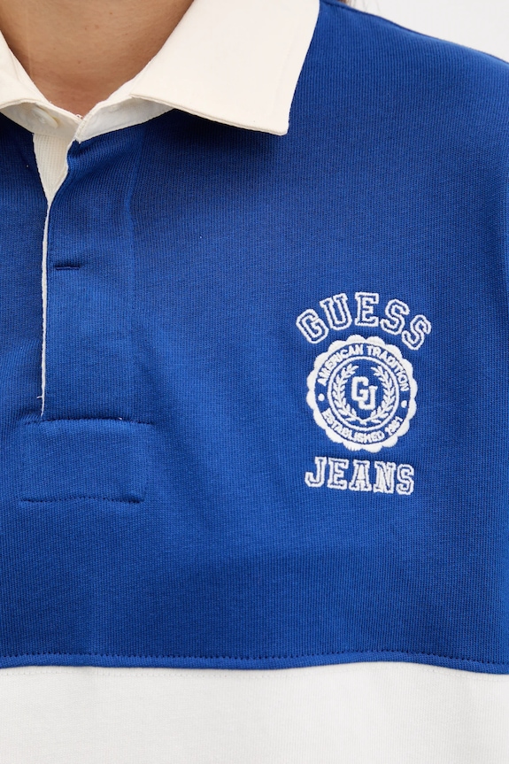 Βαμβακερό φόρεμα Guess Jeans W5YK47.KCPS1 μπλε