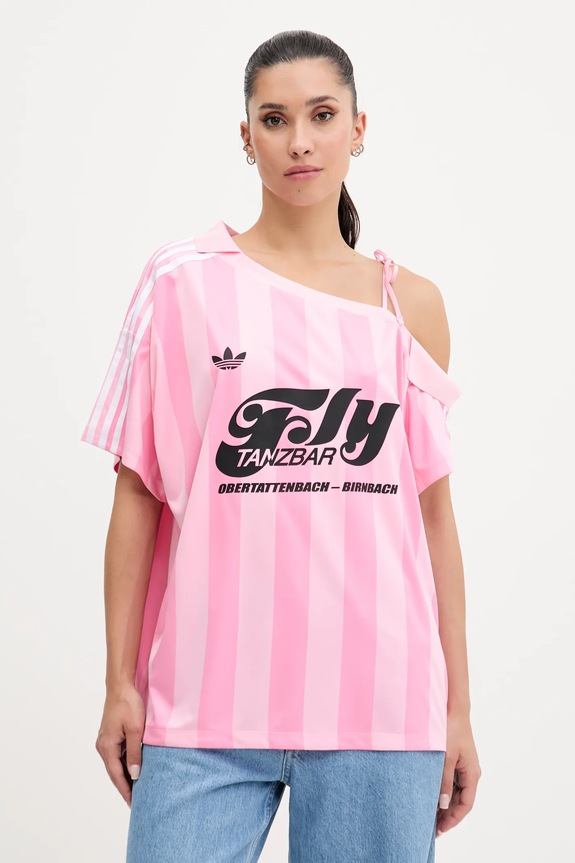 Polo tričko adidas Originals Jersey kulatý růžová KD2277