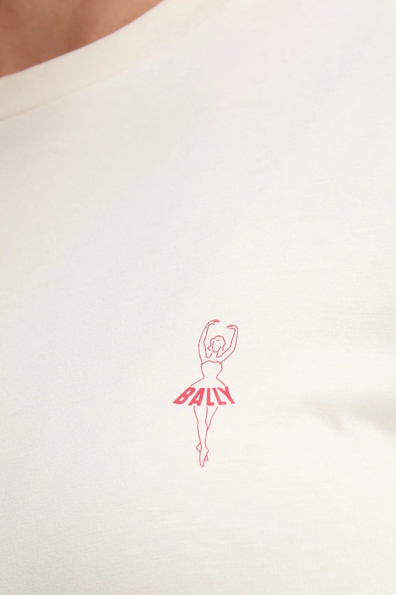 Pamučna majica Bally WJE085 bež