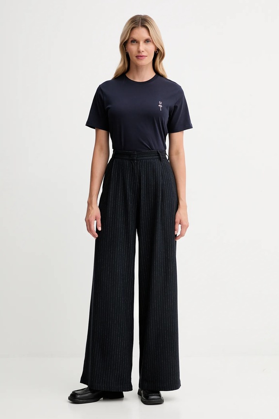 Pamučna majica Bally WJE085 mornarsko plava AW25