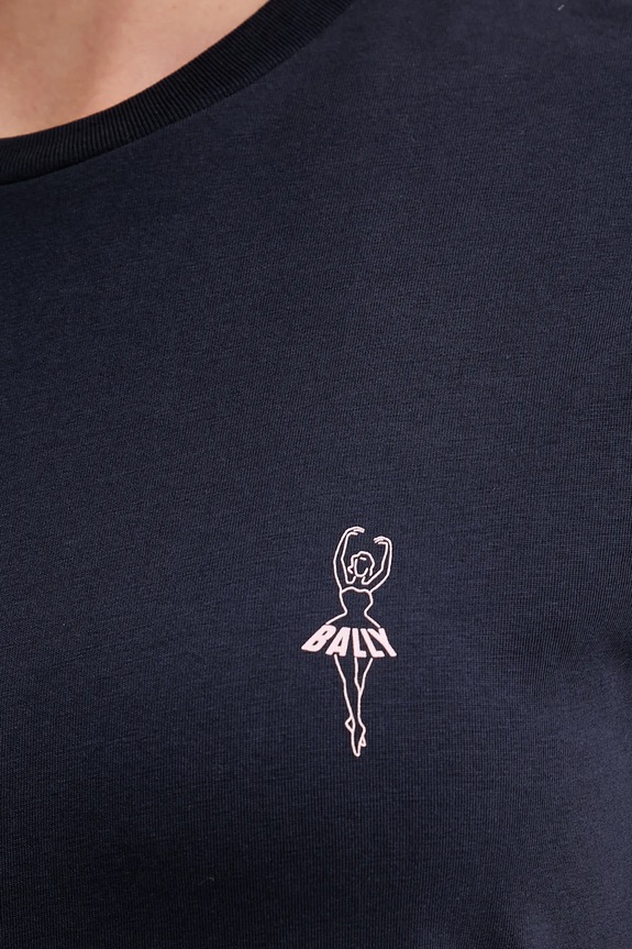 Pamučna majica Bally WJE085 mornarsko plava