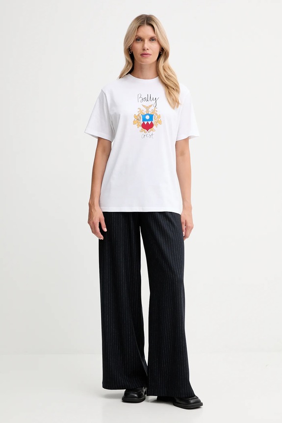 Pamučna majica Bally WJE087 bijela AW25