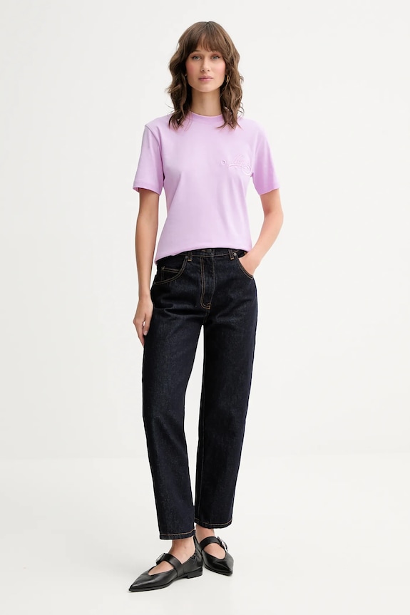 MSGM t-shirt bawełniany 3941MDM81.257798 różowy AW25