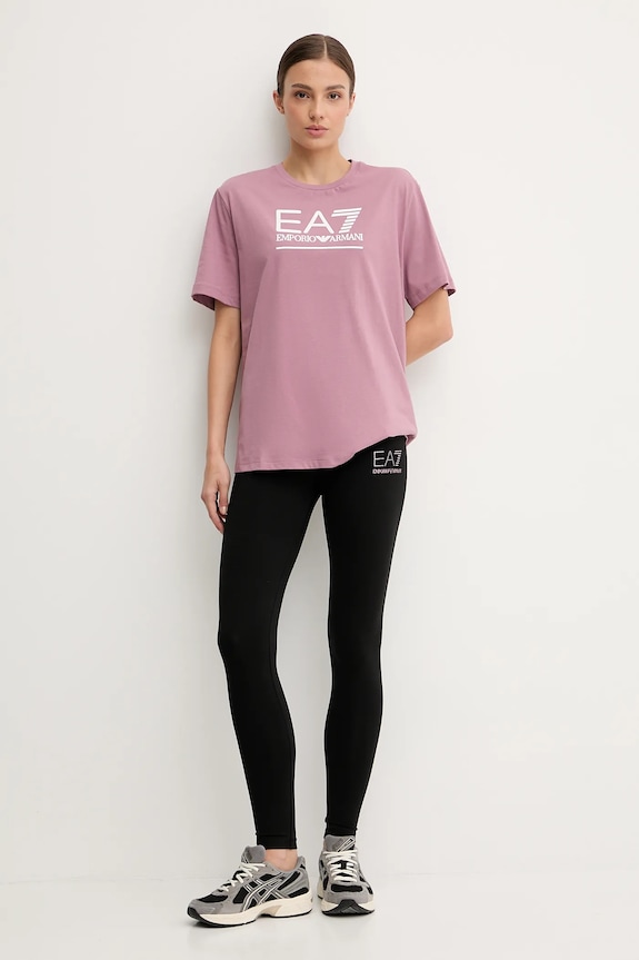 Хлопковая футболка EA7 Emporio Armani AF12503.7W000414 розовый AW25