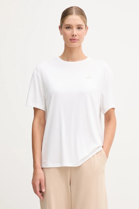 EA7 Emporio Armani t-shirt női viszkózzal sima fehér AF13919.7W000189