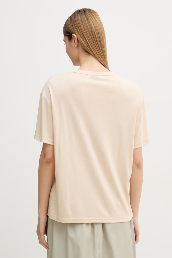 Odzież EA7 Emporio Armani T-shirt damski z wiskozy AF13919.7W000189 beżowy