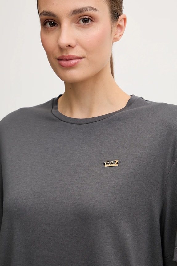 EA7 Emporio Armani T-shirt női viszkózzal szürke AF13919.7W000189