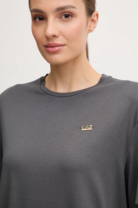 EA7 Emporio Armani T-shirt női viszkózzal szürke AF13919.7W000189