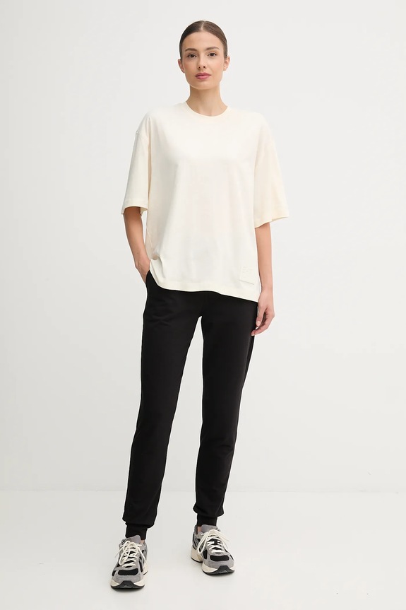 EA7 Emporio Armani t-shirt bawełniany AF13741.7X000128 beżowy AW25
