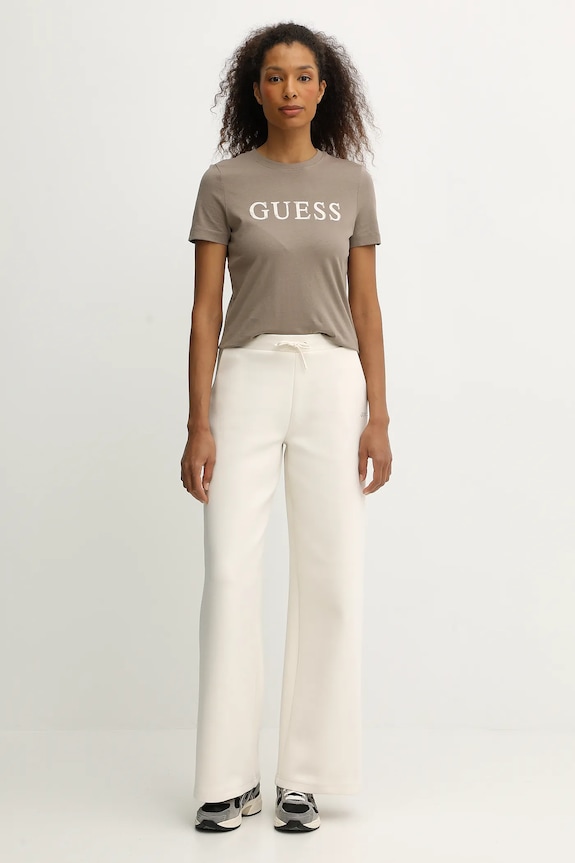 Guess t-shirt bawełniany CLELIA V5BI10.I3Z14 beżowy AW25
