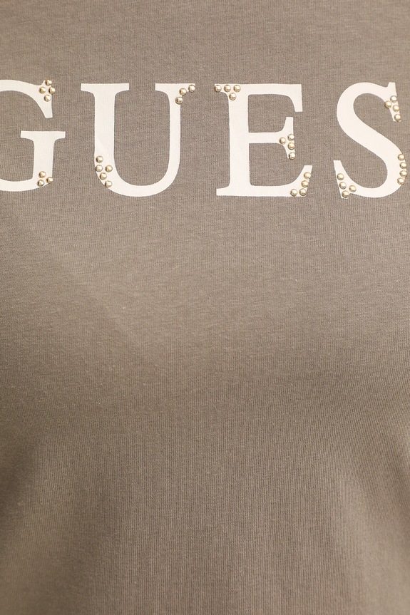 Guess t-shirt bawełniany CLELIA V5BI10.I3Z14 beżowy