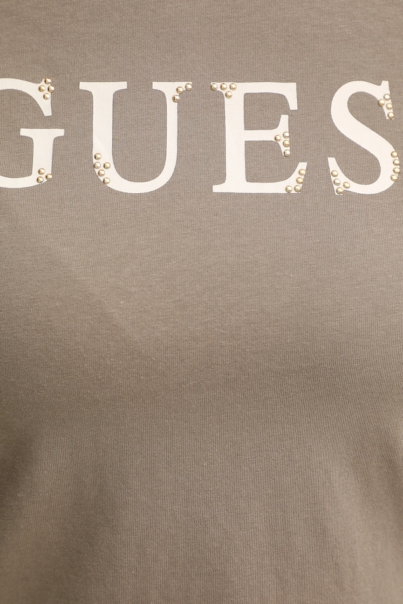 Guess t-shirt bawełniany CLELIA V5BI10.I3Z14 beżowy
