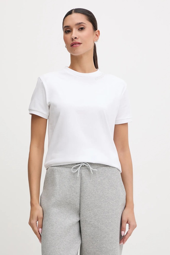 Guess t-shirt bawełniany CLELIA bawełna biały V5BI12.K8FQ4