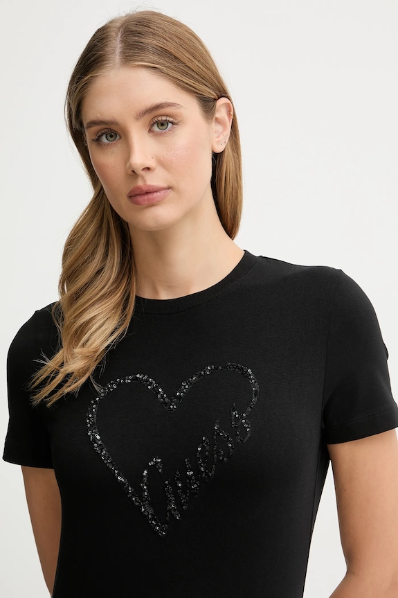 Tričko Guess LOVE čierna V5BI13.J1314