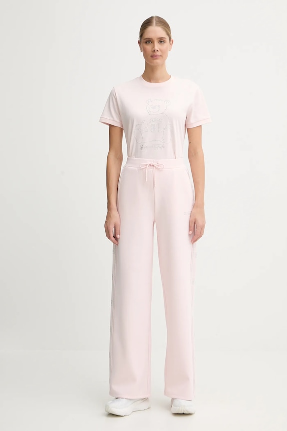 Guess tricou din bumbac V5BI16.K8FQ4 roz AW25