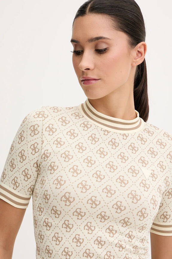 Guess t-shirt RHOMBUS beżowy V5BP07.K2000