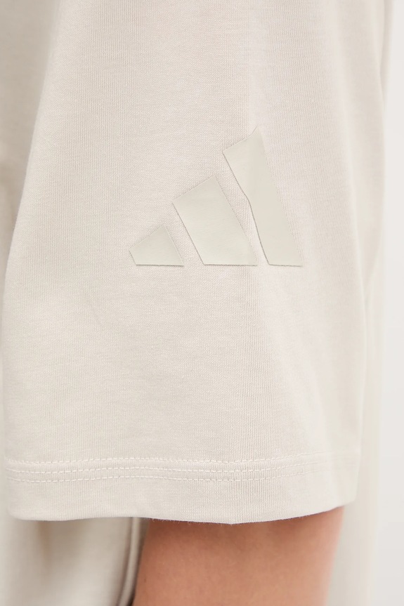 Bavlněné tričko adidas Essentials JE0001 béžová