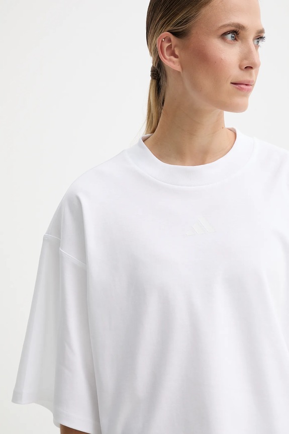 Βαμβακερό μπλουζάκι adidas City Escape λευκό JF3404