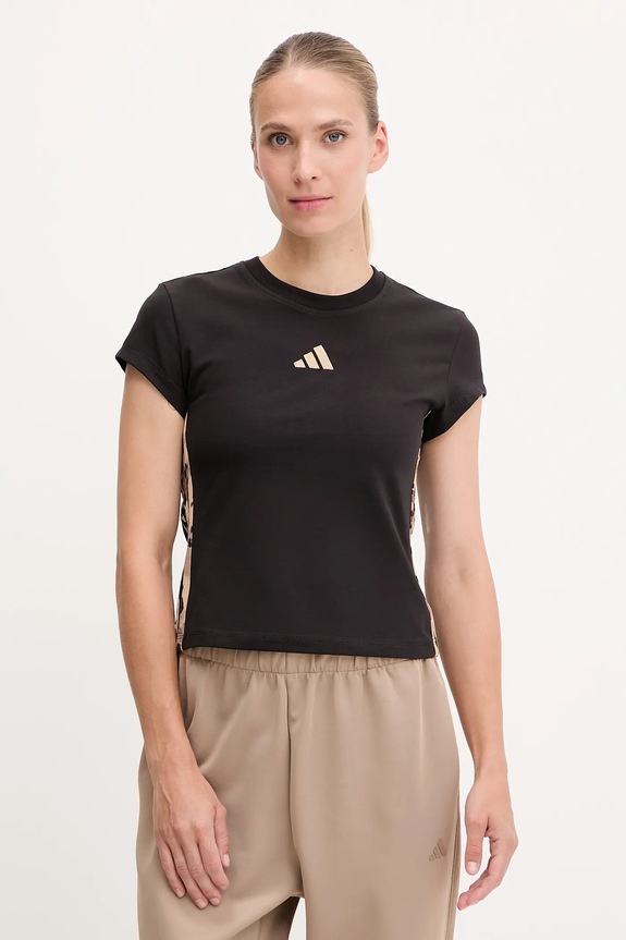adidas t-shirt Animal elasztánnal fekete JM1856