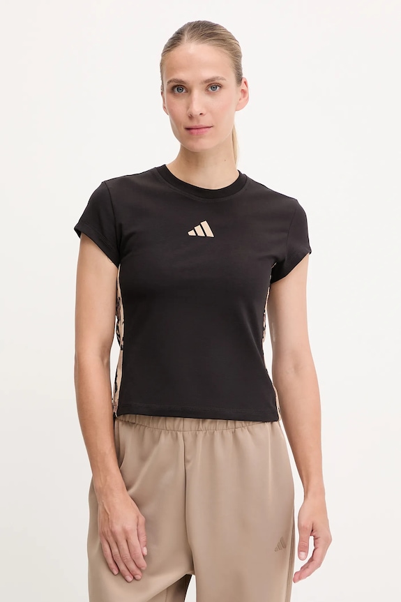adidas t-shirt Animal elasztánnal fekete JM1856