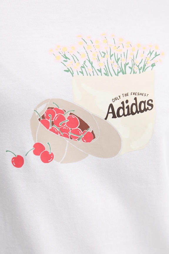 adidas t-shirt in cotone Farmers Market Graphic JN2543 bianco