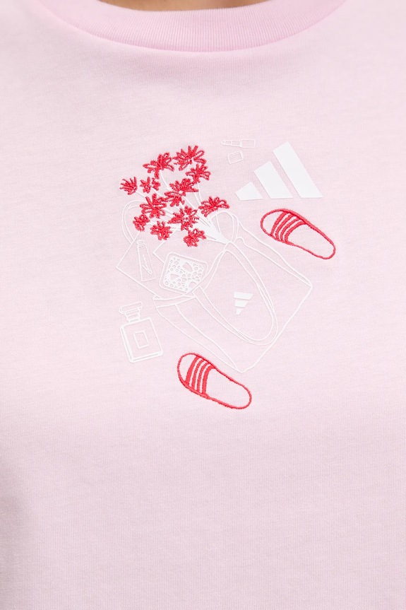adidas pamut póló W MINI JV6088 rózsaszín