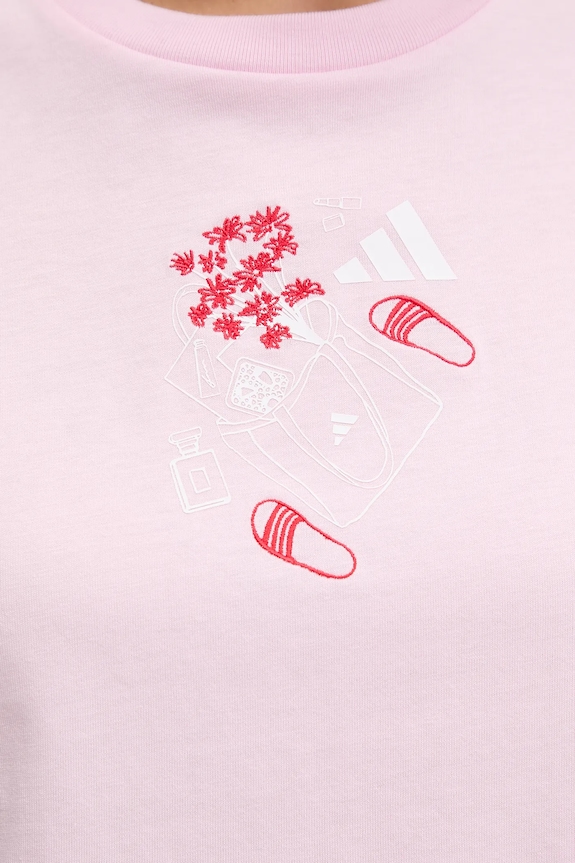 adidas pamut póló W MINI JV6088 rózsaszín